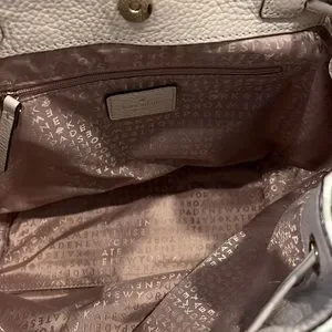 Kate Spade White and Beige Striped Back Pack with draw string close kate spade | Bags | Kate Spade White And Beige Striped Back  main image 4